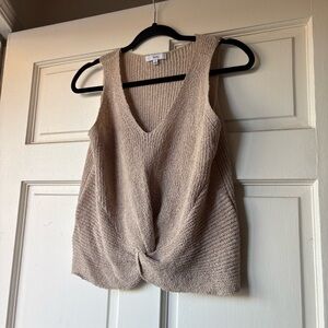 Fate Beige Knit Top with Black Accent. SB3